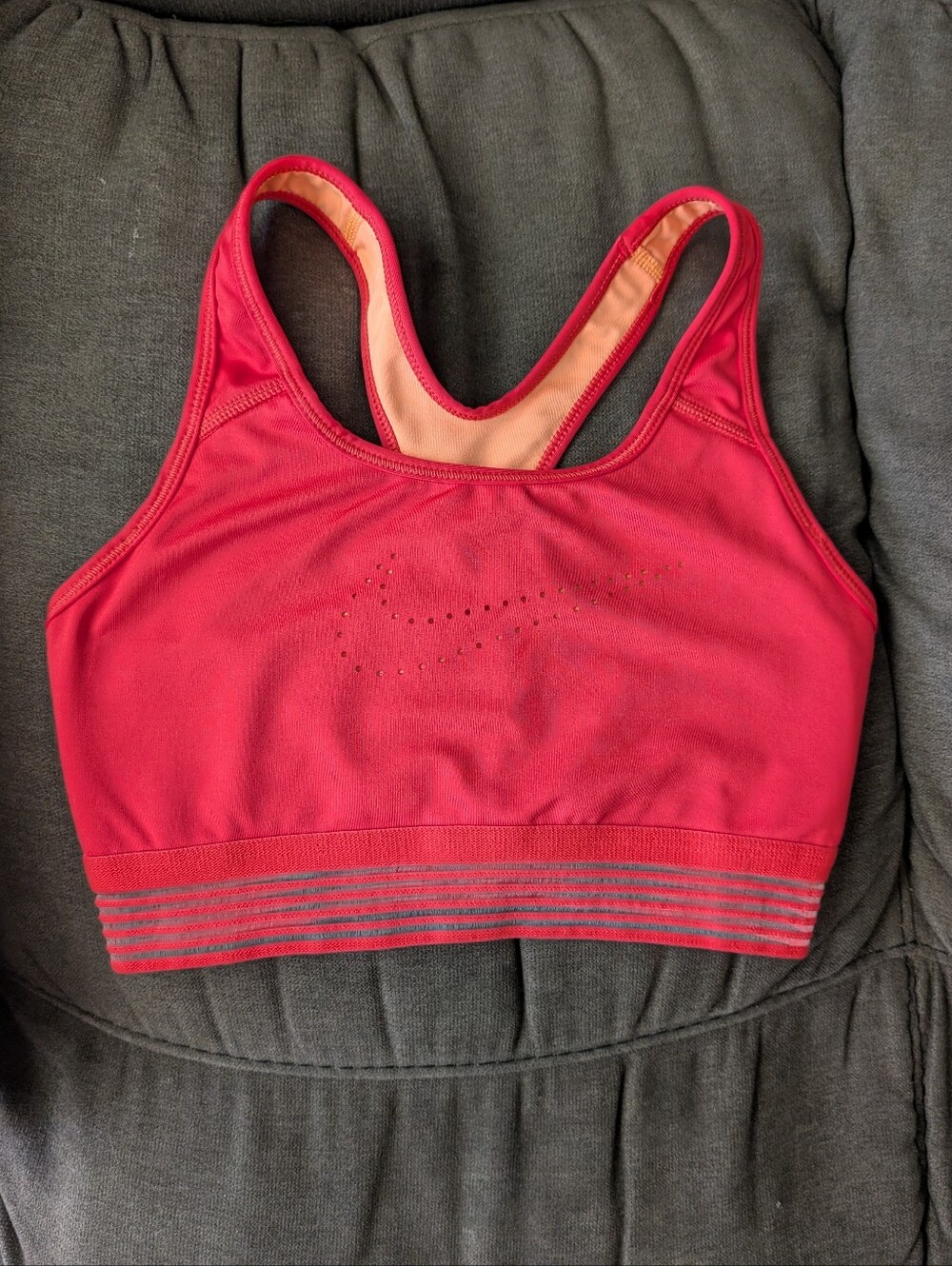 Nike Women's Coral/Peach Racerback Sports Bra